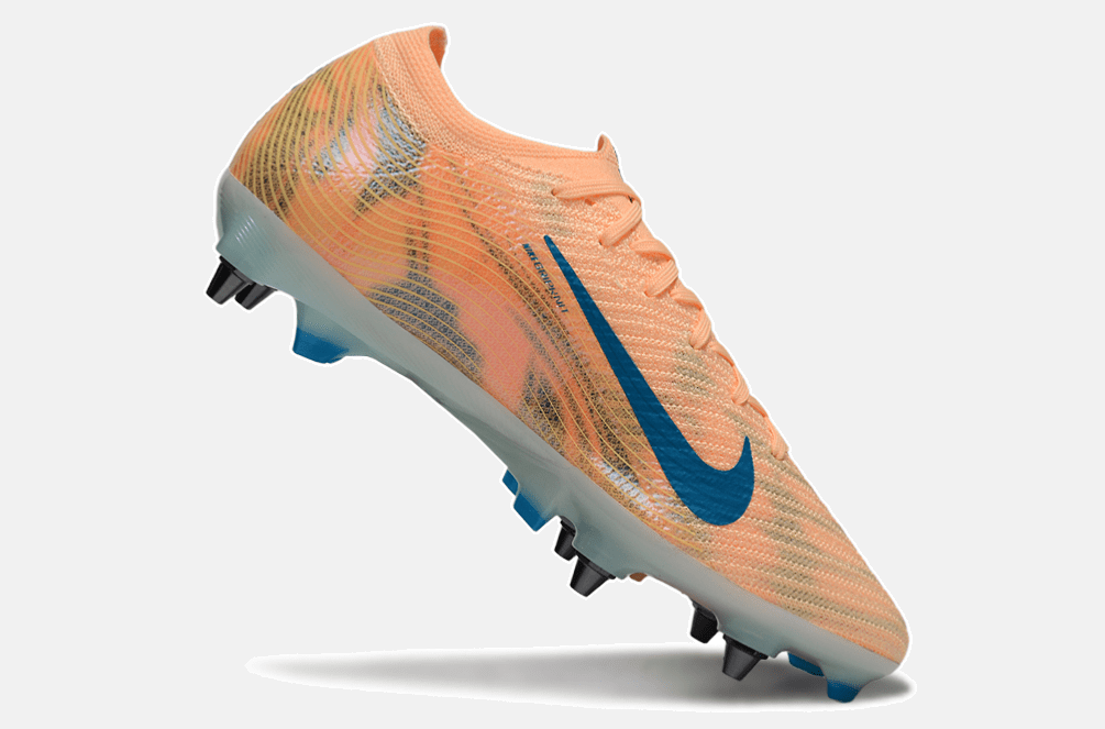 Chuteira Nike Air Zoom Mercurial Vapor 16 Kylian Mbappe Elite SG - Laranja e Azul - Tevo Sports SPORT*