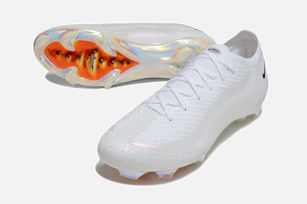 Chuteira Nike Mercurial  Air Max 95 Elite FG - Branca e Laranja - detalhe