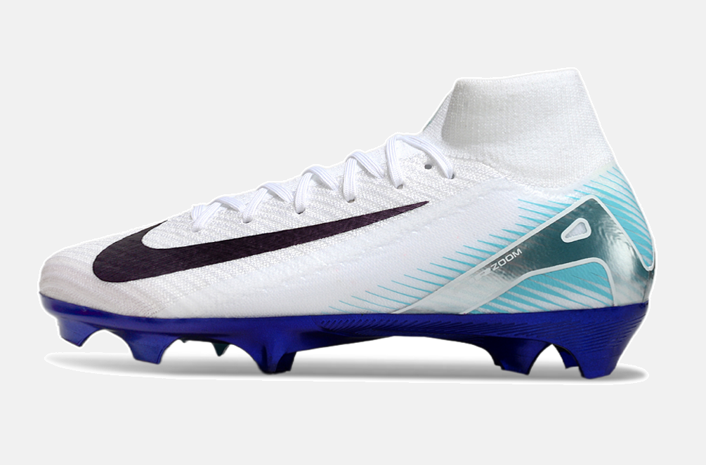 Chuteira Nike Air Zoom Mercurial Superfly 10 Edição Especial Elite FG - Branca e Azul - imagem 6