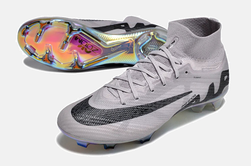 Chuteira Nike Mercurial superfly 9 Air Zoom Ultra FG - Cinza - vista traseira