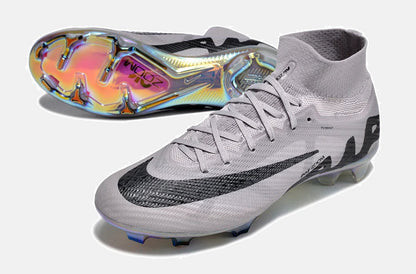 Chuteira Nike Mercurial superfly 9 Air Zoom Ultra FG - Cinza - vista traseira