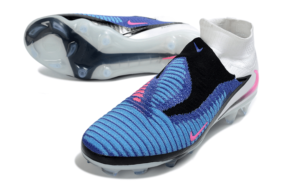 Chuteira Nike Phantom 6 Elite FG - Branca, Azul e Rosa - Attack Pack - Tevo Sports SPORT*