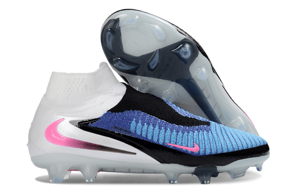 Chuteira Nike Phantom 6 Elite FG - Branca, Azul e Rosa - Attack Pack - Tevo Sports SPORT*