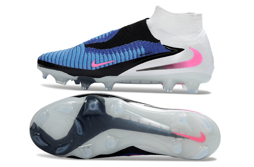 Chuteira Nike Phantom 6 Elite FG - Branca, Azul e Rosa - Attack Pack - Tevo Sports SPORT*