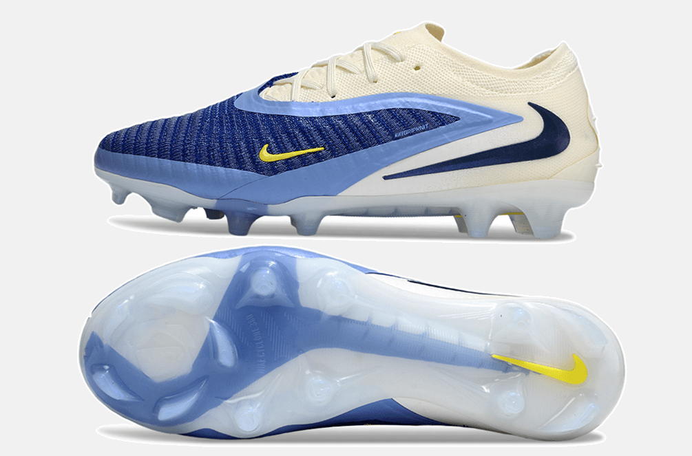 Chuteira Nike Phantom 6 Elite FG - Branca e Azul - Pack Fear Nothing - Tevo Sports SPORT*