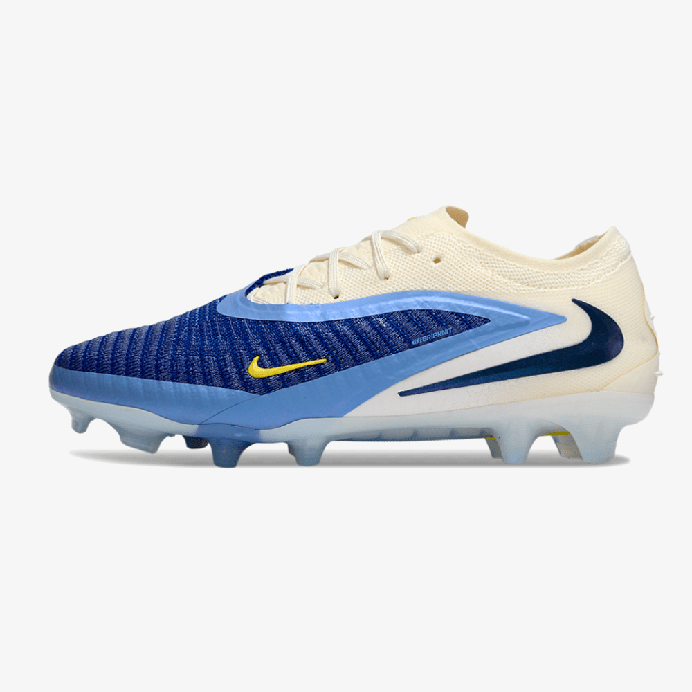 Chuteira Nike Phantom 6 Elite FG - Branca e Azul - Pack Fear Nothing - Tevo Sports SPORT*