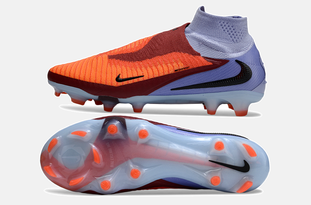 Chuteira Nike Phantom 6 Elite FG - Roxa e Laranja - Pack Scary Good - vista traseira