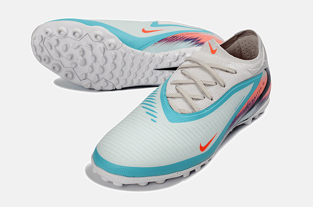 Chuteira Nike Phantom 6 Elite TF - Rosa, Azul e Branca - United 02 Pack - Tevo Sports SPORT*