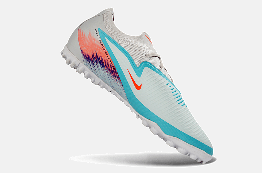 Chuteira Nike Phantom 6 Elite TF - Rosa, Azul e Branca - United 02 Pack - Tevo Sports SPORT*