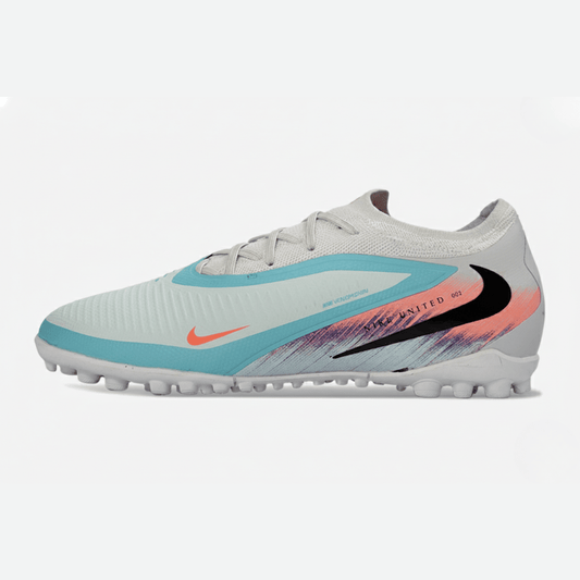 Chuteira Nike Phantom 6 Elite TF - Rosa, Azul e Branca - United 02 Pack - Tevo Sports SPORT*