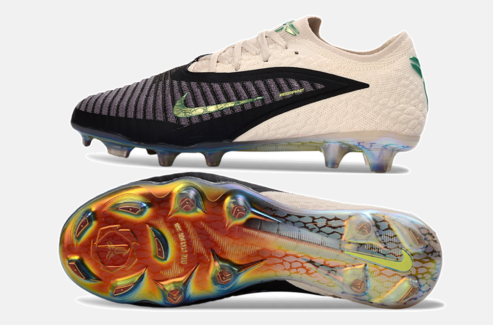Chuteira Nike Phantom 6 Mamba Negra Elite FG - Preto e Bege - Tevo Sports SPORT*
