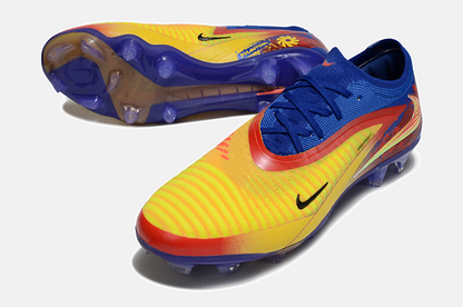 Chuteira Nike Phantom 6 Edição Especial Haaland Elite  FG - Azul, Amarela e Vermelha - detalhe