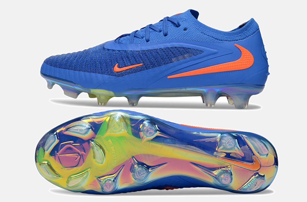 Chuteira Nike Phantom 6 Elite FG - Azul e Laranja - vista traseira