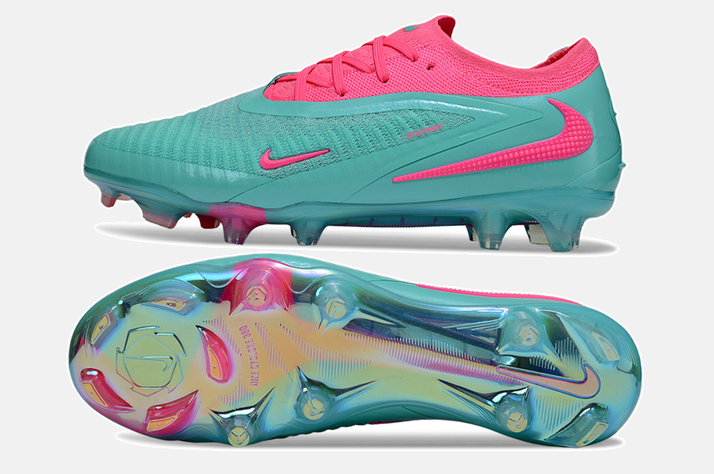 Chuteira Nike Phantom 6 Elite FG - Azul e  Rosa - vista traseira