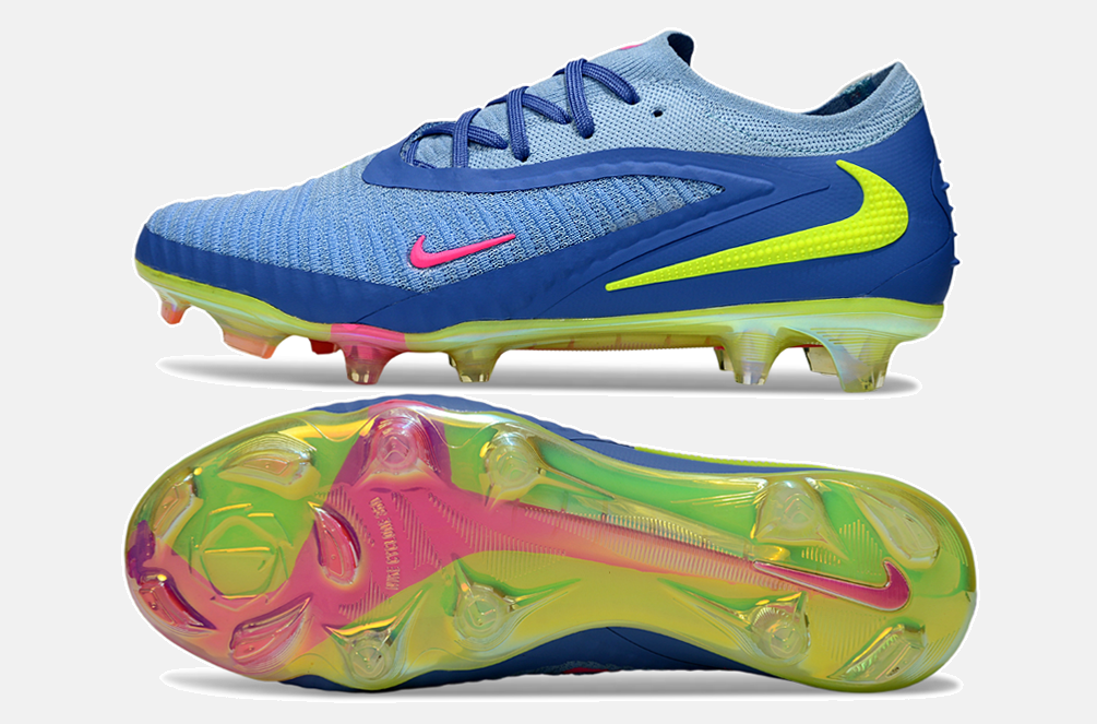 Chuteira Nike Phantom 6 Elite FG - Azul, Rosa e Verde - vista traseira