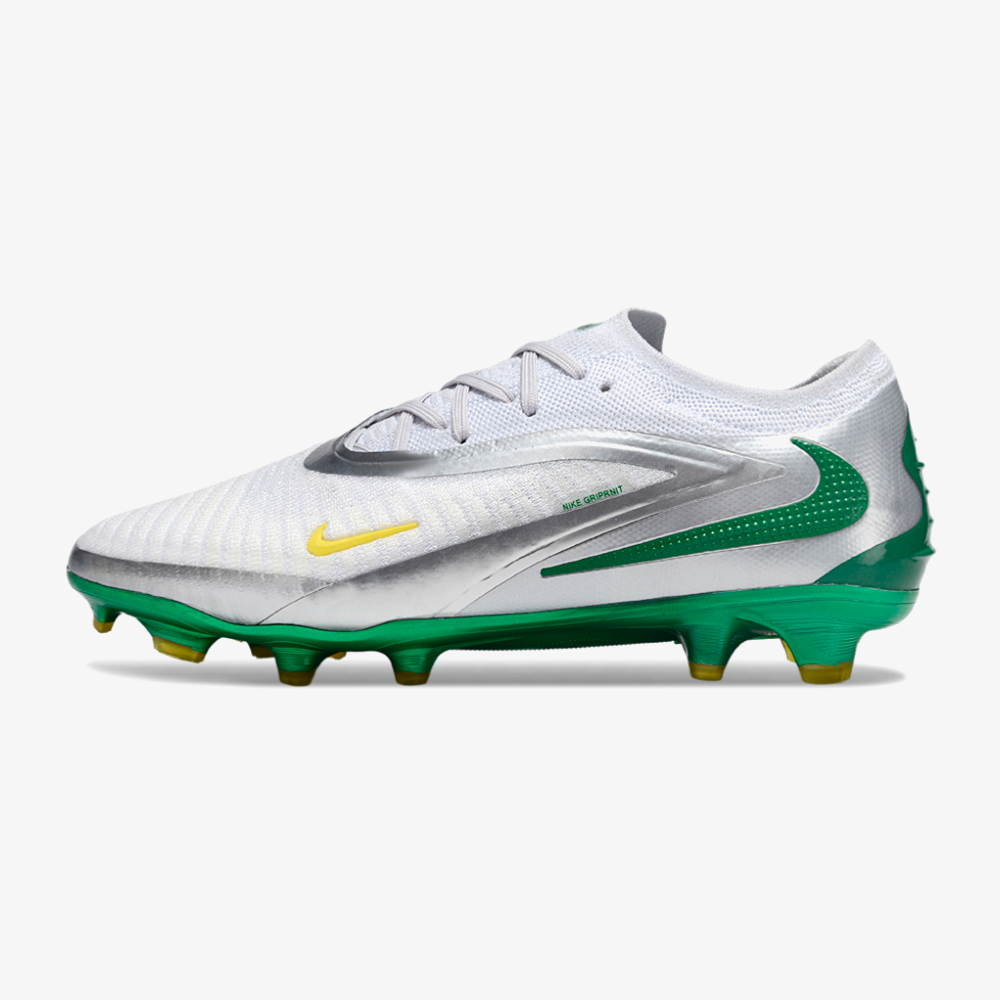 Chuteira Nike Phantom 6 Elite FG - Cinza, Prata e Verde - vista frontal
