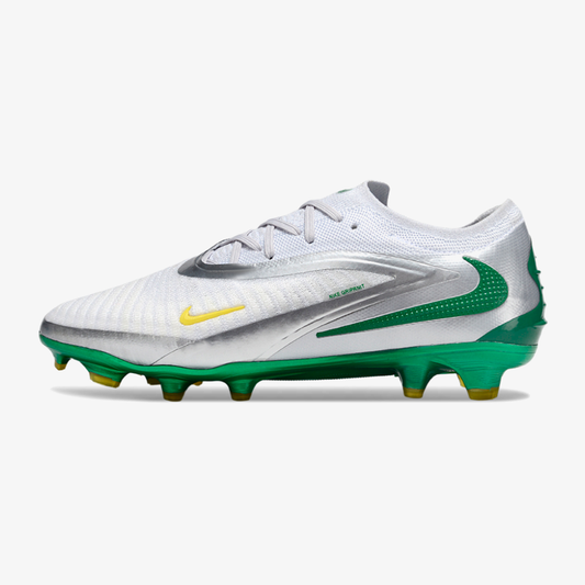 Chuteira Nike Phantom 6 Elite FG - Cinza, Prata e Verde - vista frontal