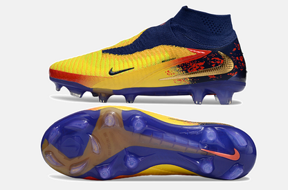 Chuteira Nike Phantom 6 Elite Edição Especial Haaland FG - Azul, Amarela e Vermelha - vista traseira