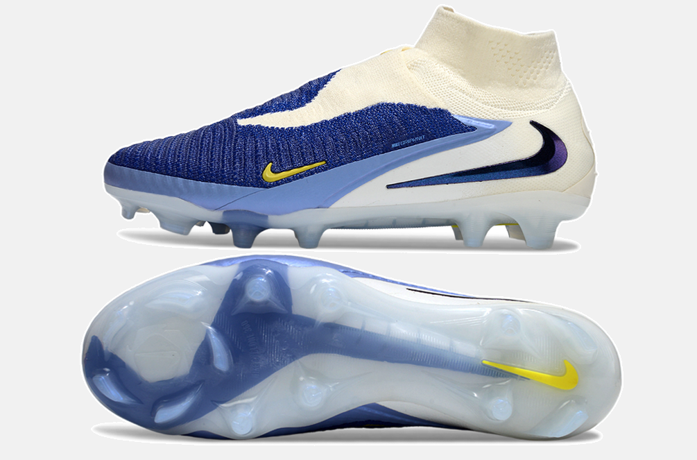 Chuteira Nike Phantom 6 Elite FG - Branca e Azul - Pack Fear Nothing - detalhe