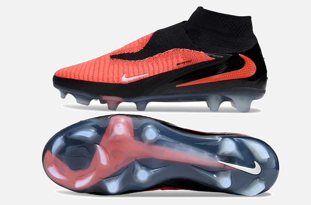 Chuteira Nike Phantom 6 Elite FG - Preta e Vermelha - vista traseira