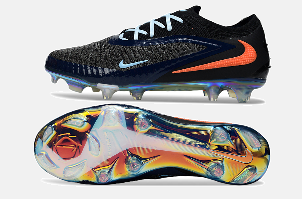Chuteira Nike Phantom 6 Elite FG - Preta e Laranja - vista traseira