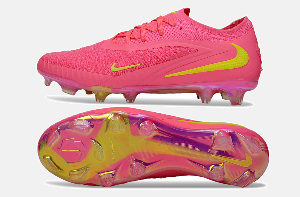 Chuteira Nike Phantom 6 Elite FG - Rosa e Verde - vista traseira