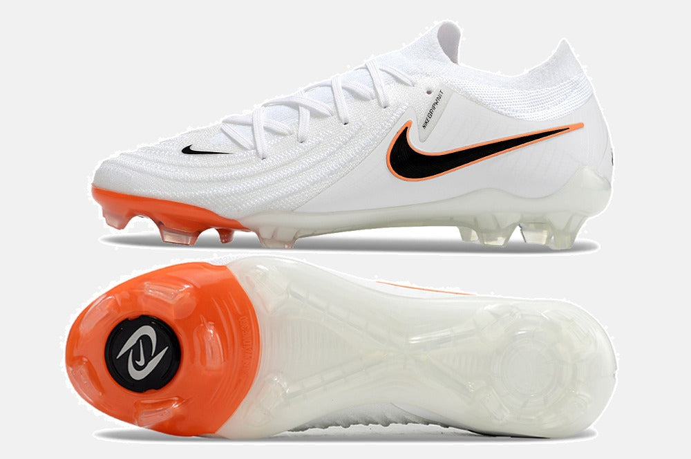 Chuteira Nike Phantom GX II FG - Branca e Laranja - vista traseira