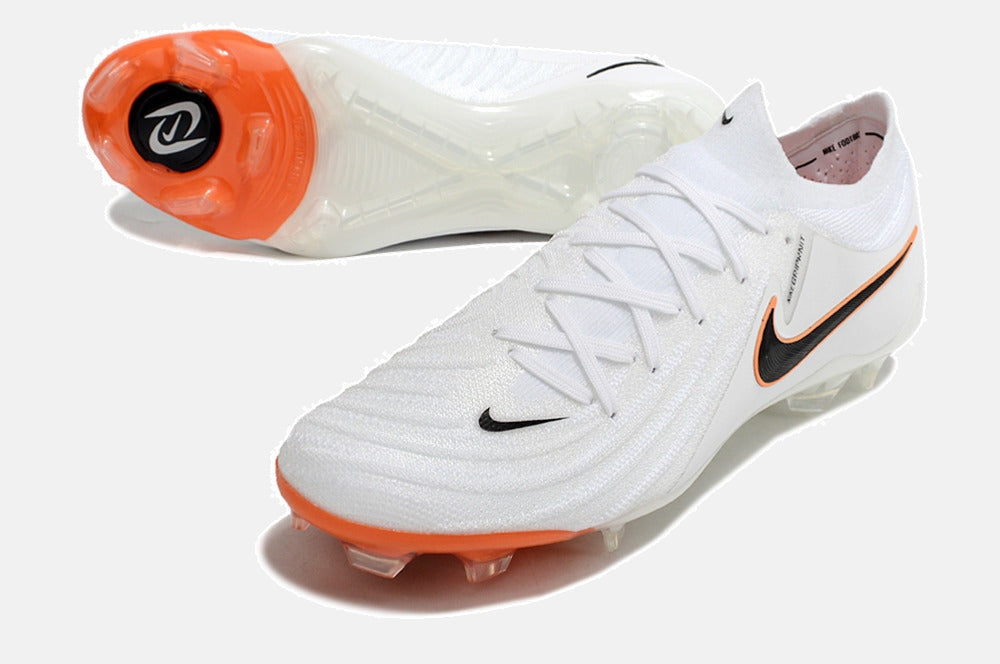 Chuteira Nike Phantom GX II FG - Branca e Laranja - detalhe