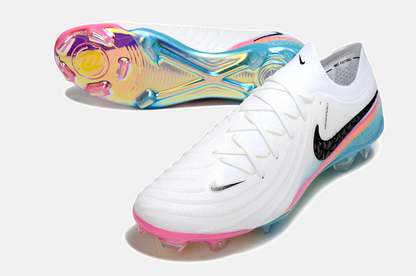 Chuteira Nike Phantom GX II Edição Especial FG - Branca, Rosa, Laranja e Azul - detalhe