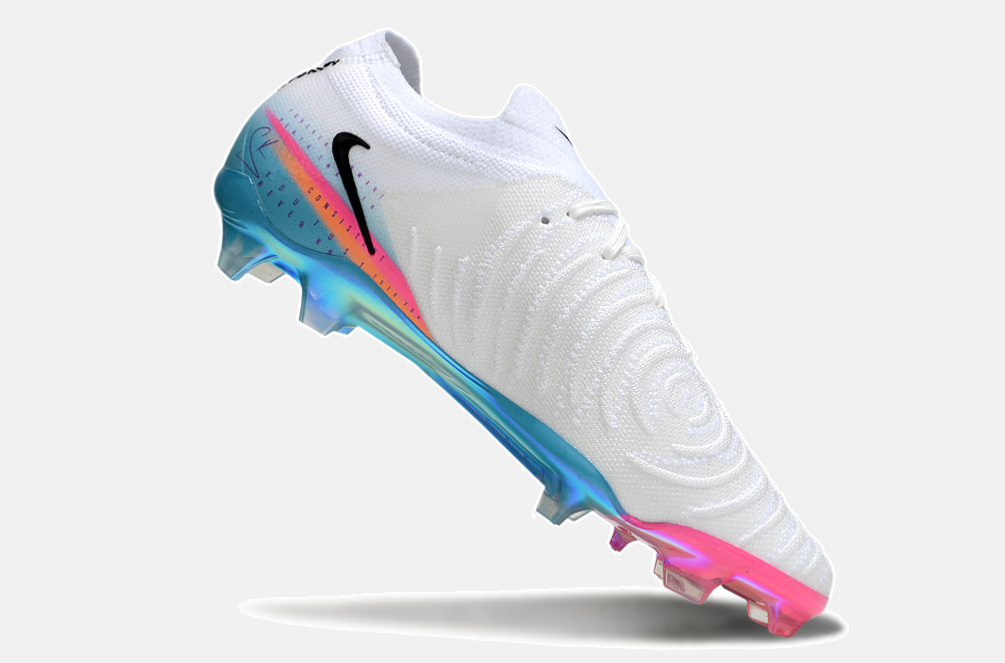 Chuteira Nike Phantom GX II Edição Especial FG - Branca, Rosa, Laranja e Azul - imagem 6