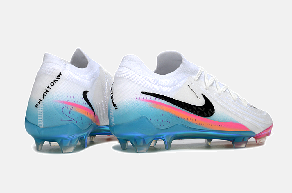 Chuteira Nike Phantom GX II Edição Especial FG - Branca, Rosa, Laranja e Azul - imagem 7