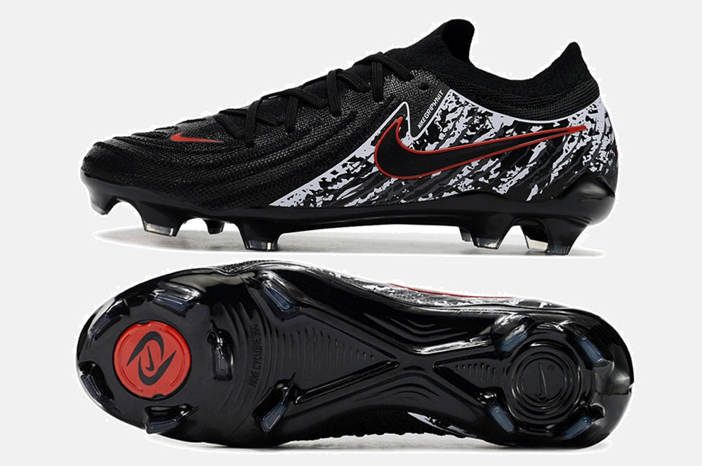 Chuteira Nike Phantom GX II FG - Preta, Branca e Vermelha - vista traseira