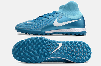 Chuteira Nike Phantom Luna TF - Azul e Branca - vista traseira