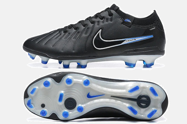 Chuteira Nike Tiempo Legend 10 FG - Preta e Azul - Shadow Pack - vista traseira