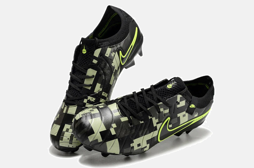 Chuteira Nike Tiempo Legend 10 FG - Preto e Verde - vista traseira