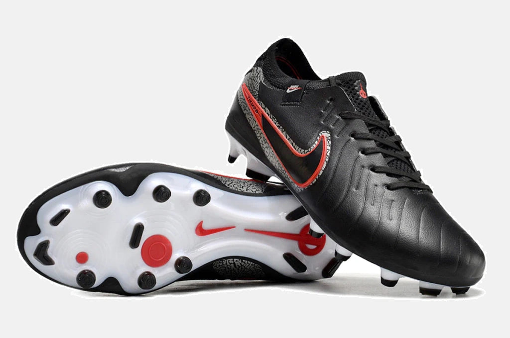Chuteira Nike Tiempo Legend 10 FG - Preto e Vermelho - vista traseira