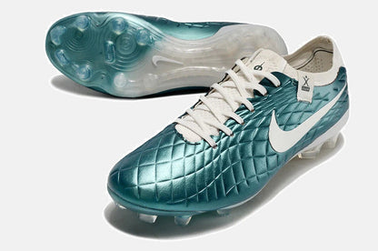 Chuteira Nike Tiempo Legend 10 FG - Azul - Edição Especial Esmeralda - vista traseira