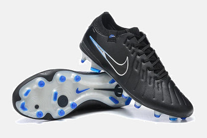 Chuteira Nike Tiempo Legend 10 FG - Preta e Azul - Shadow Pack - detalhe