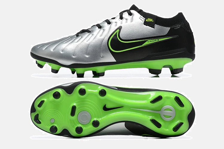 Chuteira Nike Tiempo Legend 10 FG - Verde e Prata - vista traseira