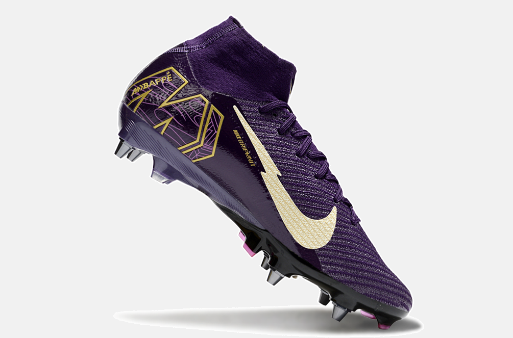 Chuteira Nike Zoom Mercurial SuperFly 10 Elite Kylian Mbappé SG - Roxa - imagem 6