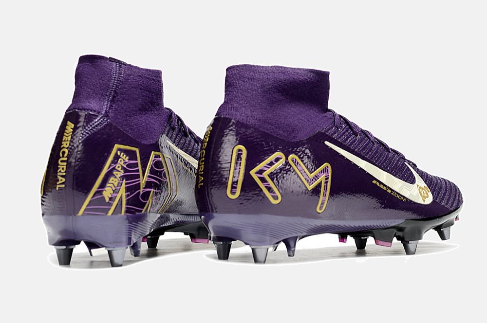 Chuteira Nike Zoom Mercurial SuperFly 10 Elite Kylian Mbappé SG - Roxa - imagem 7