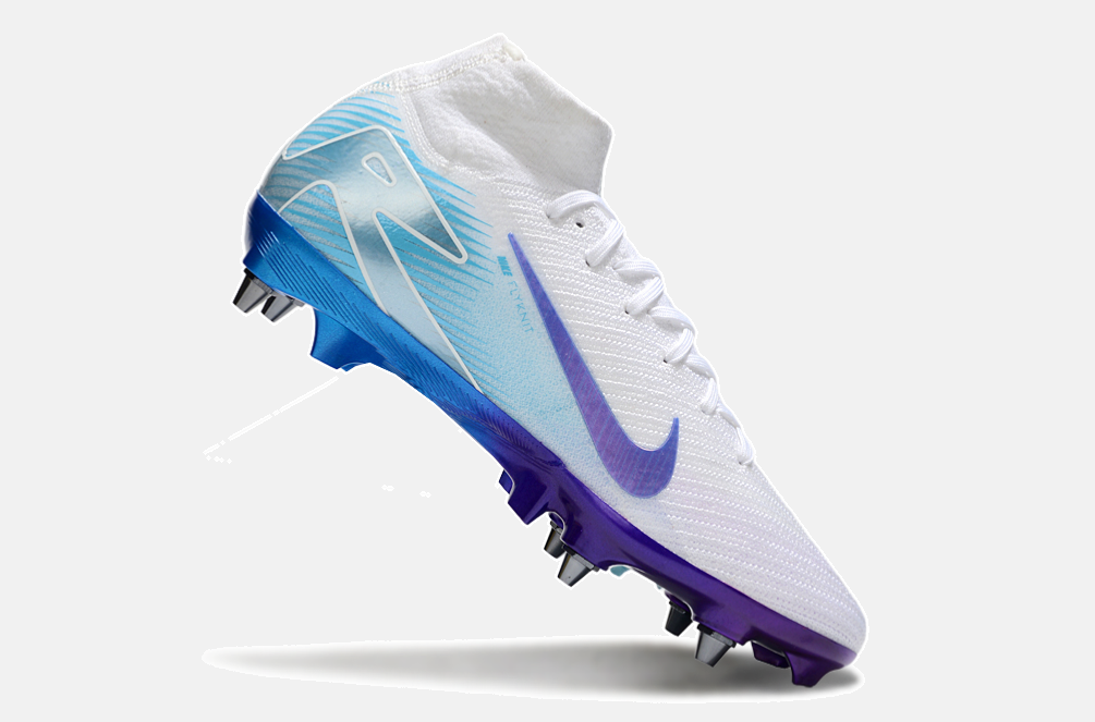 Chuteira Nike Zoom Mercurial SuperFly 10 Elite SG - Branca, Azul e Rosa - imagem 6