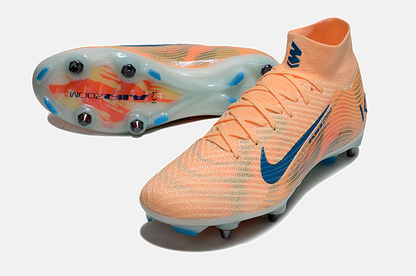 Chuteira Nike Zoom Mercurial SuperFly 10 Elite SG - Laranja e Azul - detalhe