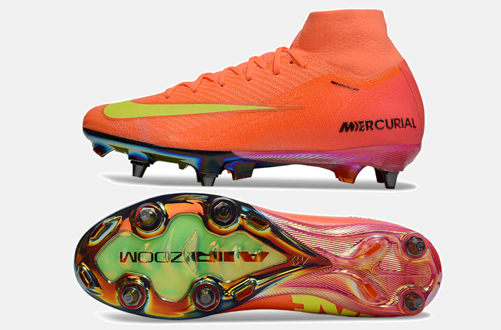 Chuteira Nike Zoom Mercurial SuperFly 10 Elite SG - Laranja - vista traseira