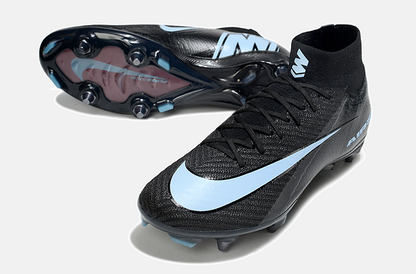 Chuteira Nike Zoom Mercurial SuperFly 10 Elite SG - Preta e Azul - Shadow Pack - detalhe