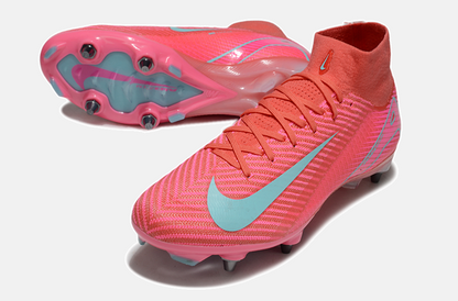 Chuteira Nike Zoom Mercurial SuperFly 10 Elite SG - Vermelha, Rosa e Azul - detalhe