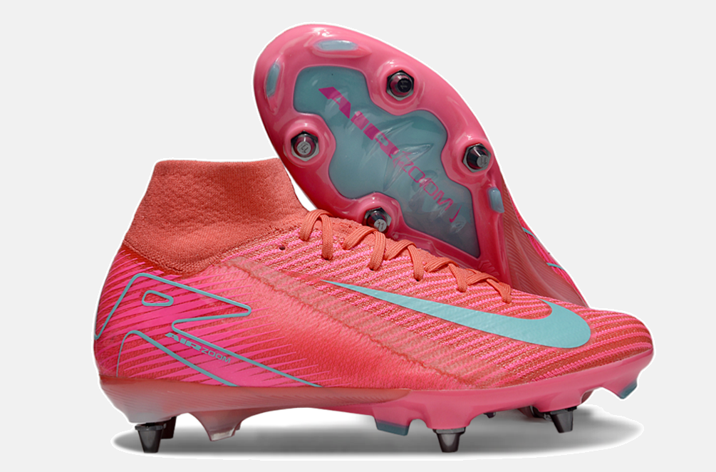 Chuteira Nike Zoom Mercurial SuperFly 10 Elite SG - Vermelha, Rosa e Azul - imagem 8