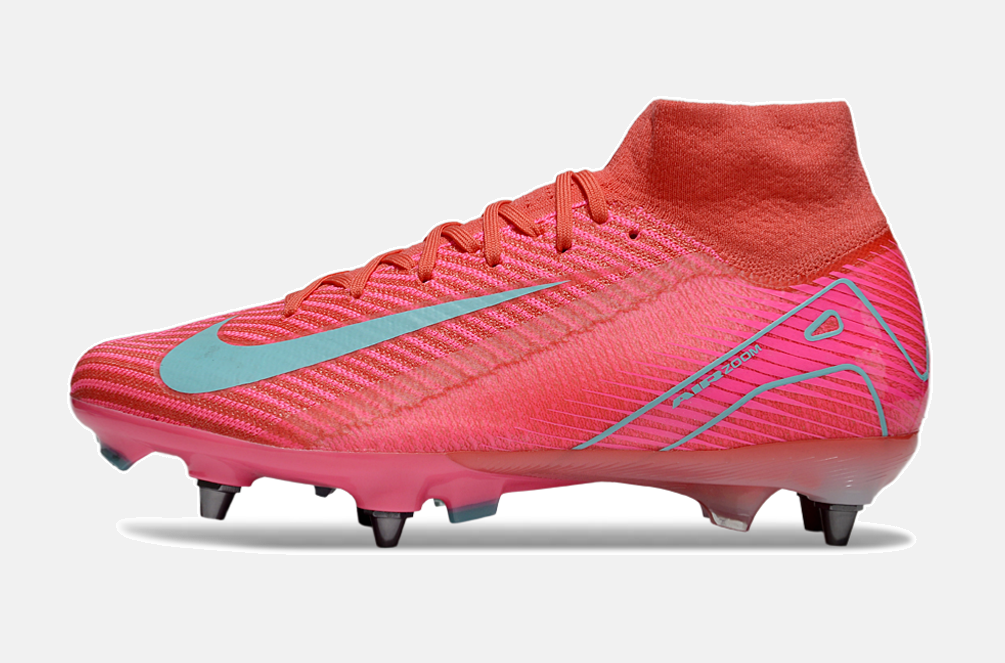 Chuteira Nike Zoom Mercurial SuperFly 10 Elite SG - Vermelha, Rosa e Azul - imagem 4