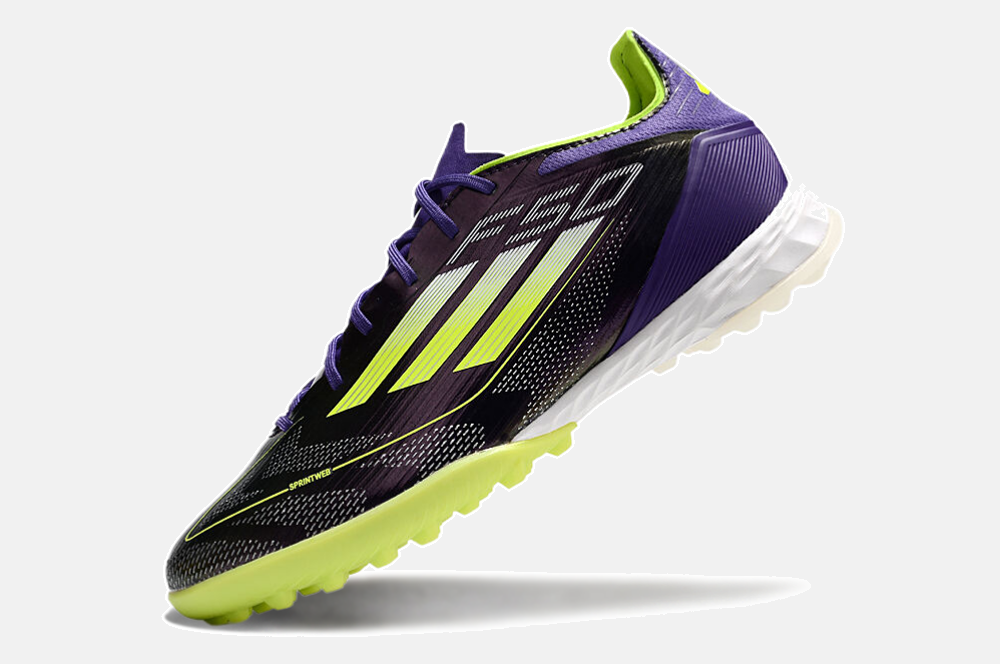 Chuteira Society Adidas F50.1 TF - Roxa e Laranja - vista traseira