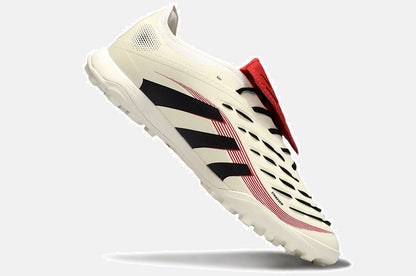 Chuteira Society Adidas Predator Elite Fold-Over Tongue TF - Begê, Preta e Vermelha - imagem 6